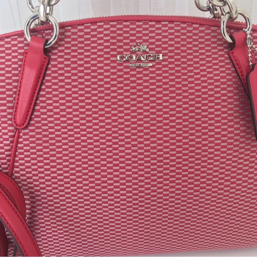 NWT COACH PURSE KELSEY SATCHEL JACQUARD COACH F57244 PINK - Picture 3 of 4